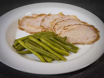 Tacchino olio e limone con insalata di fagiolini